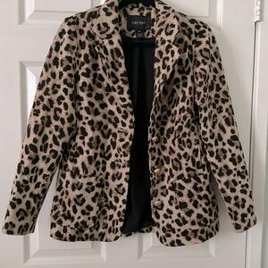 KAREN KANE Leopard Print Jacquard Blazer Size XS Leopard 3L70118 Retail $179